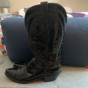 Women’s Black Patent Leather Lucchese Boots